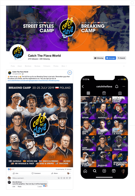 Identyfikacja wizualna oraz oprawa graficzna wydarzenia. Obóz taneczny Catch The Flava.