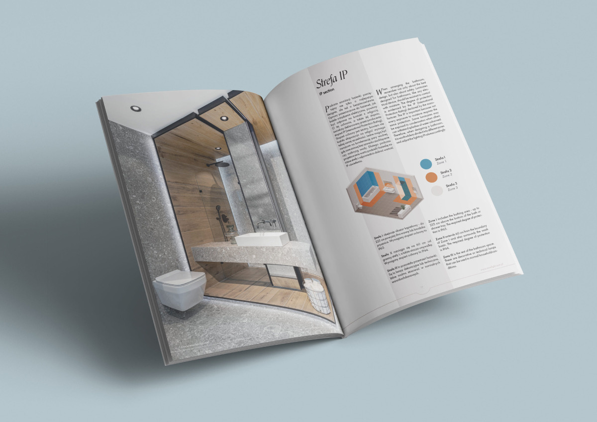 Wizualizacja katalogu oświetlenia łazienkowego marki Maxlight.